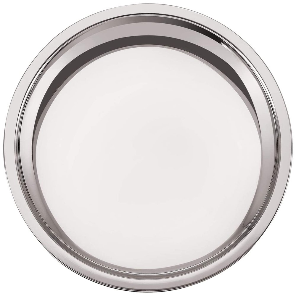 Neelam Stainless Steel 14 (22G) Premium Parat, 29 cm, Silver Durable & Elegant Round Multipurpose Parat, Ideal for Mixing, Kneading, Serving, Perfect for Daily Use & Special Occasions.