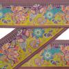IBA Indianbeautifulart Yellow Stripe,Leaves & Floral Artistic Ribbon Trim Tape Fabric Laces for Crafts Printed Velvet Trim 9 Yards Sewing Accessories 3 Inches view 1