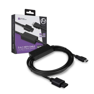 Hyperkin 3-in-1 HDTV Cable for Gamecube/ N64/ Super NES (SNES) - 720p HD Output - Plug and Play AV to HDMI Adapter for Retro Gaming on Modern TVs