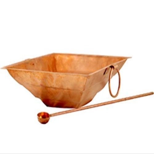 PLANET 007 1 PC COPPER HAVAN KUND HAWAN HINDU POOJA YAGYA YOGA MEDITATION OM 12" X 12" WITH BRASS SPOON
