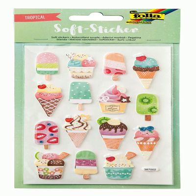 Soft Sticker Tropical High-Quality Foam Stickers with Hot Foil Finish, 28 Assorted Stickers, Ideal for Decorating Greeting Cards, Crafts and Scrapbooking