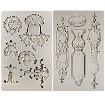 Baroque Style Silicone Molds 2-count Cameo Medallion Escutcheon