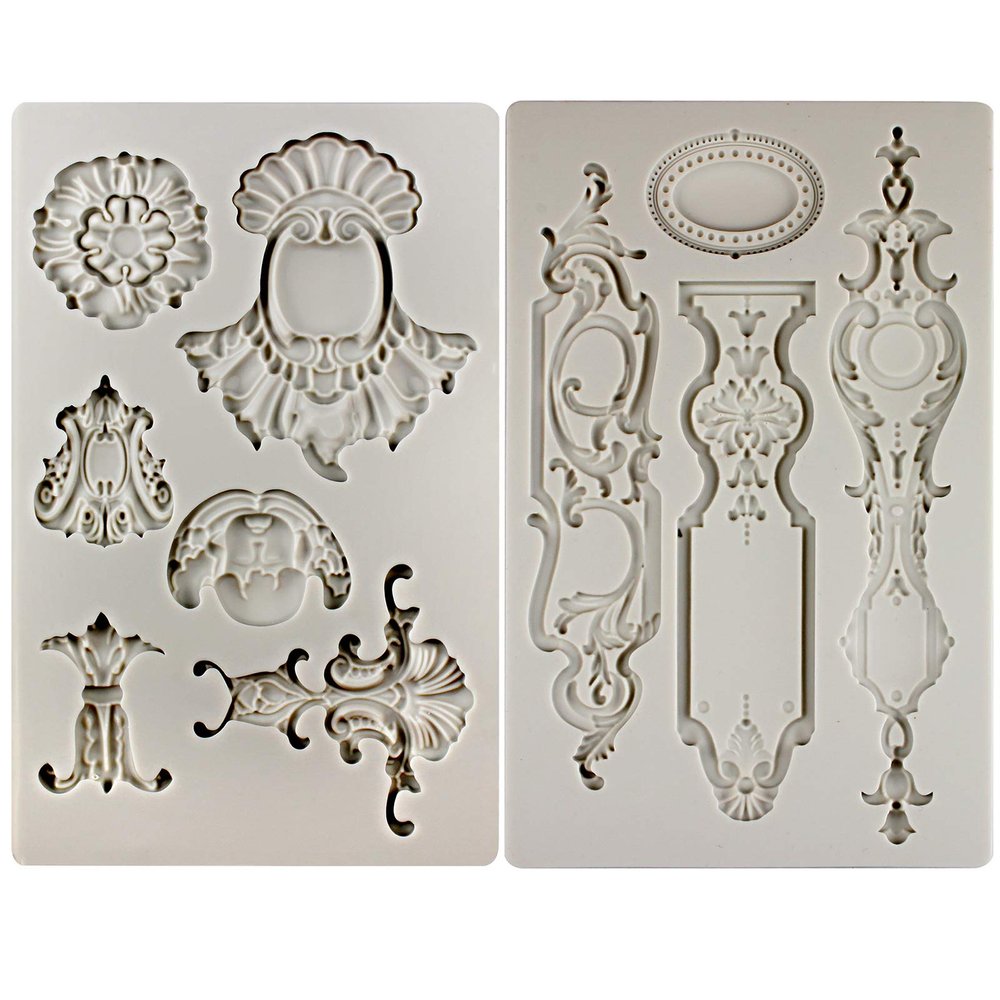 Baroque Style Silicone Molds 2-count Cameo Medallion Escutcheon