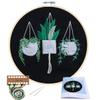 KISSBUTY Full Range of Embroidery Starter Kit with Pattern, Cross Stitch Kit Including Stamped Embroidery Fabric with Pattern, Bamboo Embroidery Hoop, Color Threads and Tool Kit (Hanging Plants) view 1