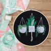 KISSBUTY Full Range of Embroidery Starter Kit with Pattern, Cross Stitch Kit Including Stamped Embroidery Fabric with Pattern, Bamboo Embroidery Hoop, Color Threads and Tool Kit (Hanging Plants) view 4