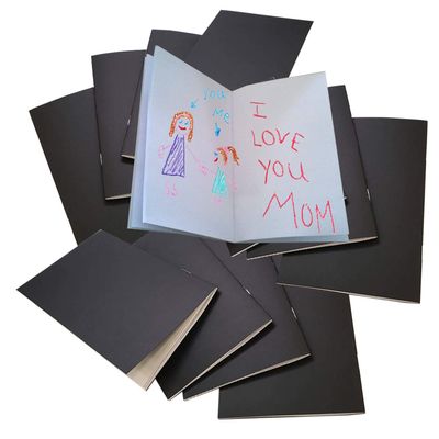 DEBRADALE DESIGNS - Brite & Clever Kid's 40 Blank Page Books for Kids - 5-1/4" x 8-1/2" - 12 Pack - Black Cover - Bulk Notebooks - Journals, Drawing, Art - Great for Creative Quiet Play Time