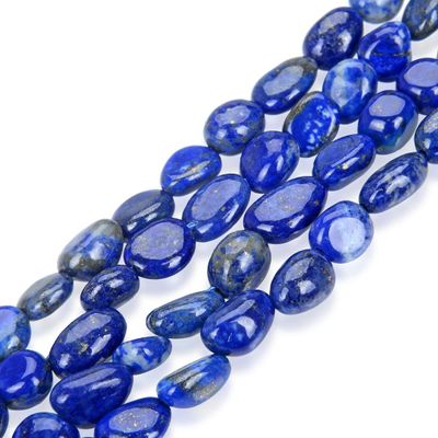 Adabele 45 Inch Natural Blue Lapis Lazuli Crystals Gemstone Loose Beads 6mm to 8mm Free Form Oval Tumbled Pebble Gem Stone Spacerfor Jewelry Making GZ11-40