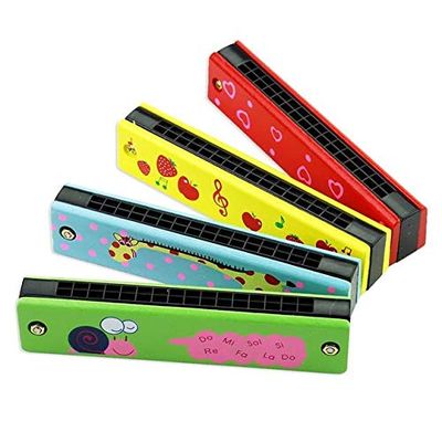Anixl Children Harmonica 16 Holes 5 Inches Cute Cartoon Instrument Beginner Musical