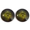 Dark Green Gharial Crocodile Glass Eyes Realistic Animal Pair for Art Dolls, Sculptures, Props, Masks, Fursuits, Jewelry Making, Taxidermy, and More (25mm) view 1