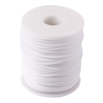 Beadthoven 2mm Hollow Pipe Rubber Tube Cords, 54.68Yards Barber Cord for Knitting Stitch Holder, Tubing Rubber Cord with Spool for Bracelet Jewelry Making DIY Crafts 1mm Hole - White
