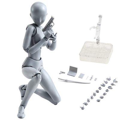 COPYLOVE Drawing Model PVC Action Figure - Jointed Doll for Artists (Grey Female)