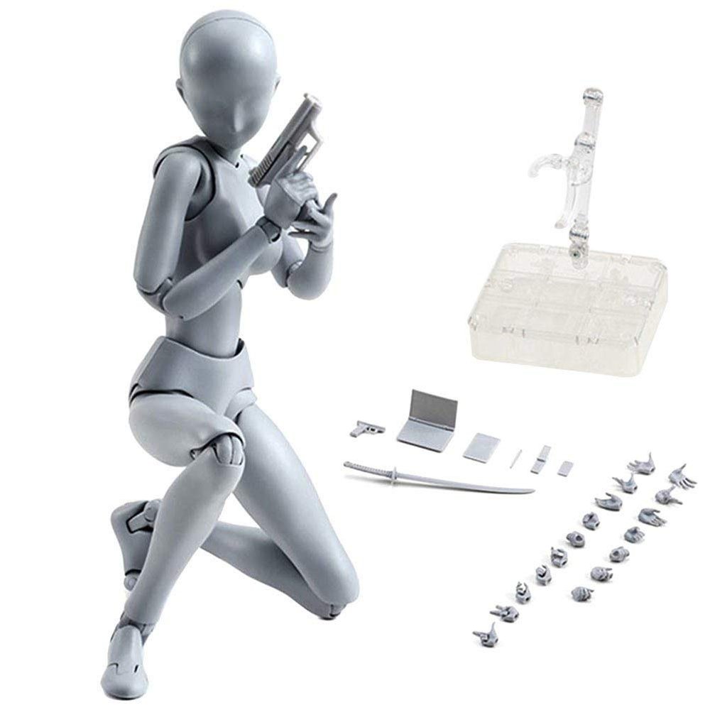 COPYLOVE Drawing Model PVC Action Figure - Jointed Doll for Artists (Grey Female)