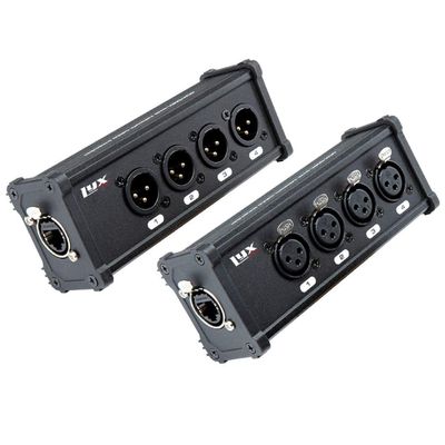 LyxPro 4 Channel 3 Pin Multi Network XLR Cable Breakout for Stage Sound Lighting and Recording Studio Male and Female to RJ45 Ethercon, Great for Sound Monitoring, Light Setup