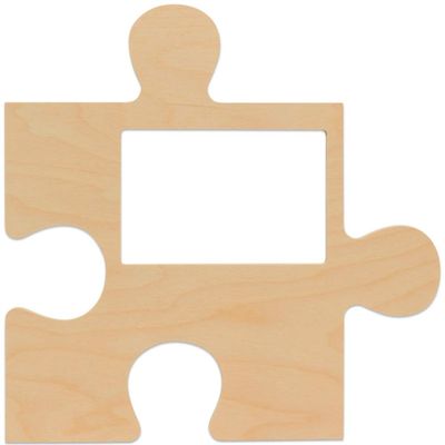 Unfinished Wood Puzzle Piece Picture Frame, 12 x 12 Inches with 4x6 Picture Slot, Connectable Timeline Wall Plaqu, DIY Craft Dcor, by Woodpeckers