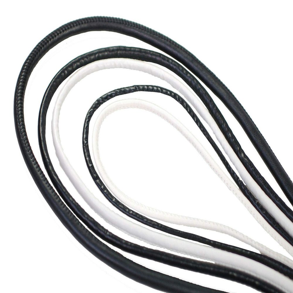 Faux Leather PU Cord Trim, Thick Padded Soft Jewelry String,Strong. Jumbo 12-14mm, 10mm & 5mm, Black & Off White. Crafts, Apparel, Thonging, Neotrims. Also Wholesale 25 & 50 Meters spools