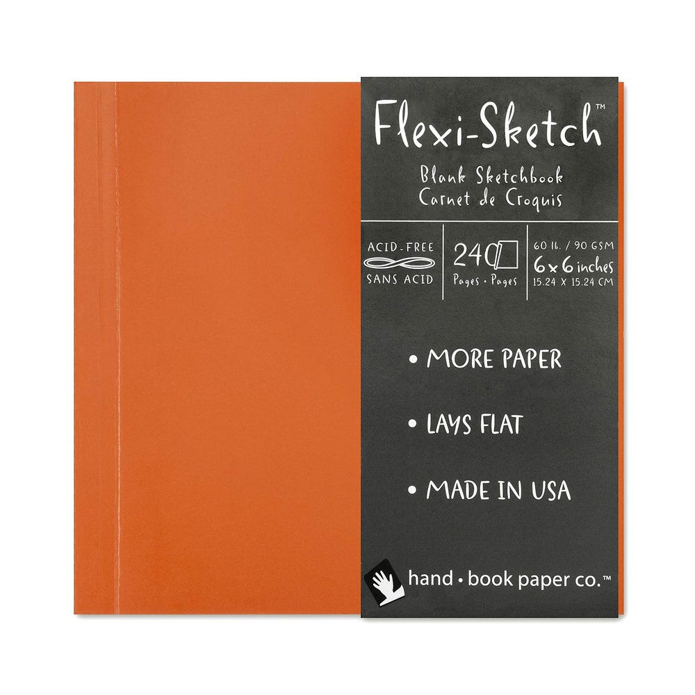 Speedball Art Products Flexi Sketch Blank Artist Journal, 6 x 9, Mandarin