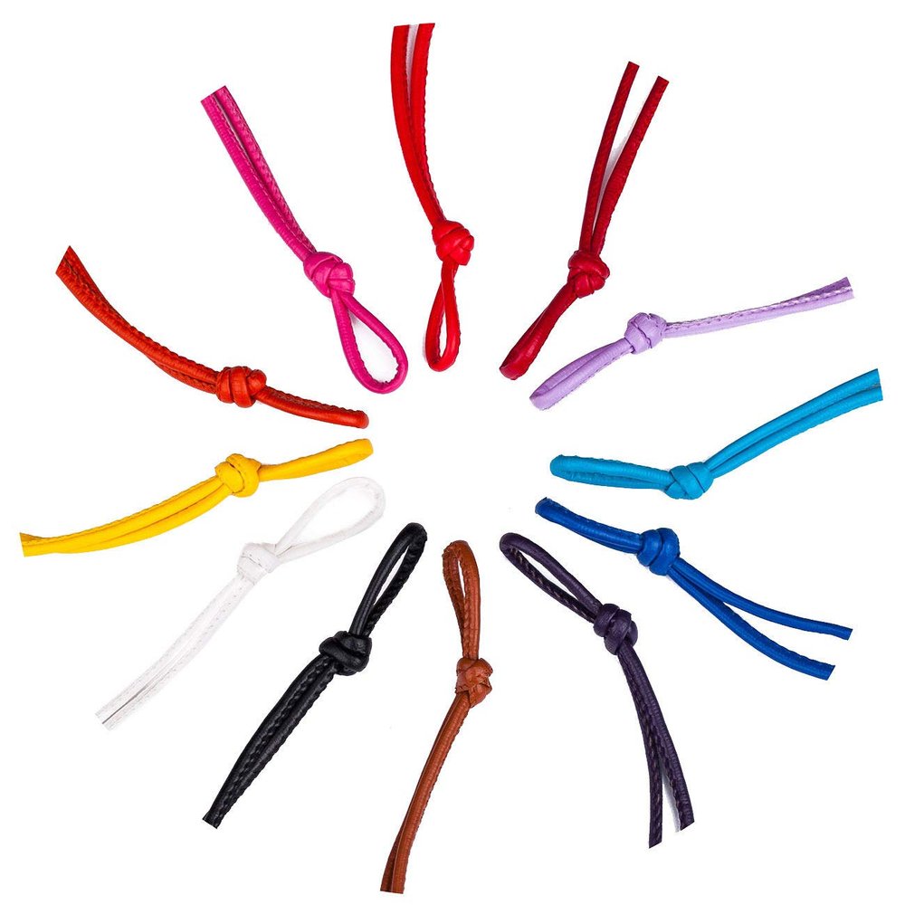Neotrims PU Faux Leather Sewn Cord Trim, Padded Soft Jewelry String, 5mm Width in 12 Stunning Funky Brights & Natural Colours for Shoe Lace, Crafts, Thonging & Jewellery Making