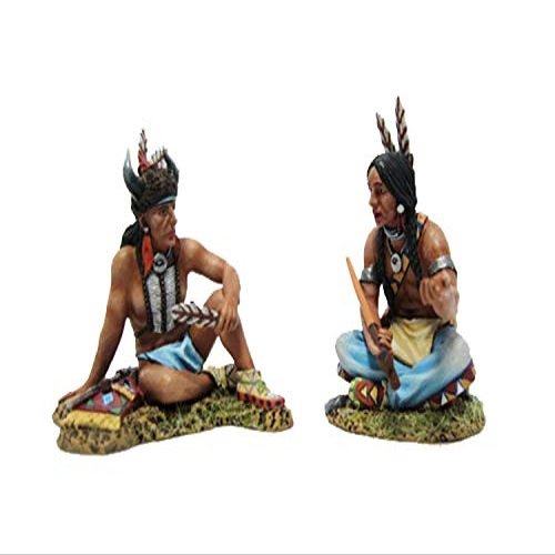 Team Miniatures American Indians IDA6026 Warriors Sitting Talking #2 1:30 Scale Pewter