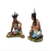 Team Miniatures American Indians IDA6026 Warriors Sitting Talking #2 1:30 Scale Pewter view 2