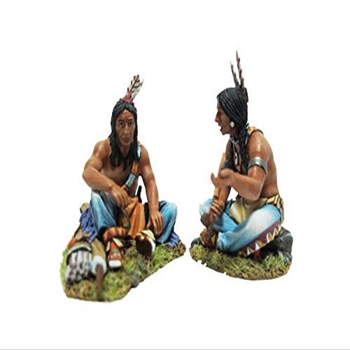 Team Miniatures American Indians IDA6025 Warriors Sitting Talking #1 1:30 Scale Pewter