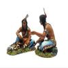 Team Miniatures American Indians IDA6025 Warriors Sitting Talking #1 1:30 Scale Pewter view 2