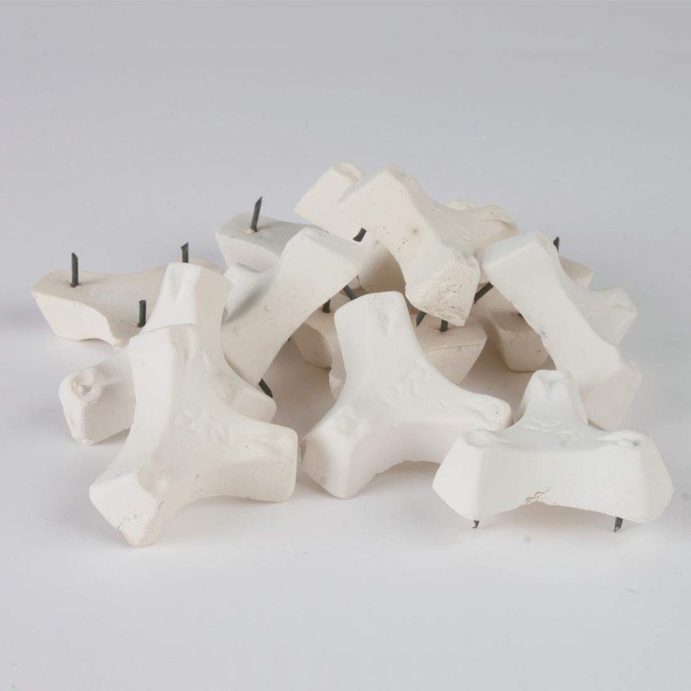 AMACO 3-Pointed 1-1/4" A Series #2 Stilts 12-Pack (RSA2), Alloy Metal Points in Stoneware Base, Kiln Fire Ceramic Tiles, Plates, Mugs, Bowls, and More up to Cone 10