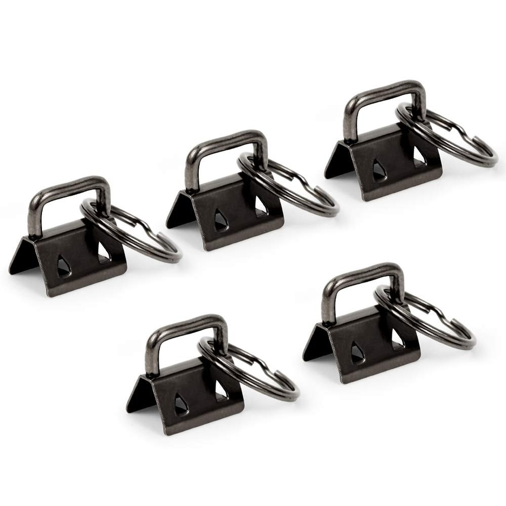 SPEEDWOX Webbing Clips 25 Sets Key Fob Hardware 0.8 Inch with Split Ring Webbing
