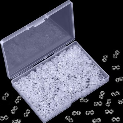 Mudder 300 Pieces Rubber Band S Clips Loom Band Clips Plastic Connectors Refills for Loom Bracelets (Clear)