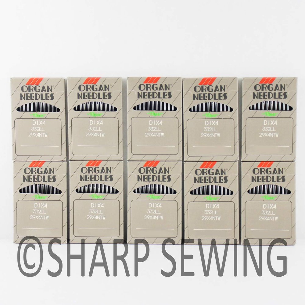 100 Organ Leather Point Sewing Needles #22 29X4, 332LR, 332LL Compatible with Singer 29K 29-4 29