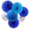 7-Piece Tissue Paper Fans, Shark Party, 13-18 Inch view 1
