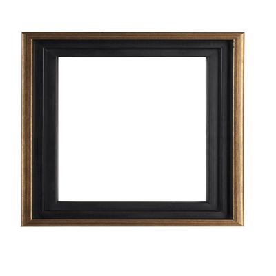 Creative Mark Illusions Floater Frame For 3/4" Deep Canvases - 10x10 Antique Gold/Black - No Glass or Backing - Wood Composite Floating Illusion Frame for Canvas Paintings- With Hanging Hardware