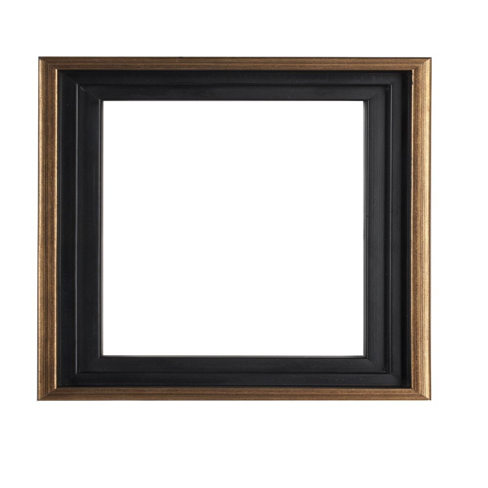 Creative Mark Illusions Floater Frame For 3/4" Deep Canvases - 10x10 Antique Gold/Black - No Glass or Backing - Wood Composite Floating Illusion Frame for Canvas Paintings- With Hanging Hardware