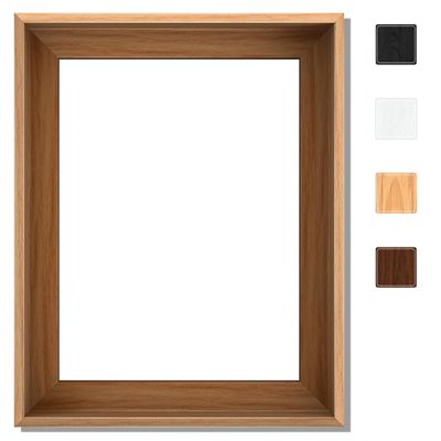 Canvas Floater Frame for Finished Canvas Art, 1.25" Deep Floating Shadow Gap Design, Floating Frame for Canvas Art, Modern Gallery Style Wall Decor, Hardware Included (Light Brown 16x16)