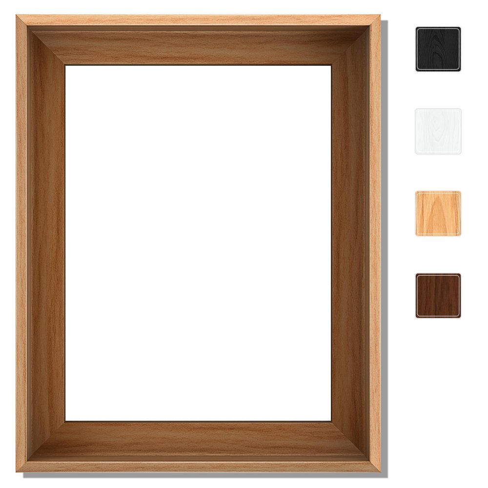 Canvas Floater Frame for Finished Canvas Art, 1.25" Deep Floating Shadow Gap Design, Floating Frame for Canvas Art, Modern Gallery Style Wall Decor, Hardware Included (Light Brown 16x16)