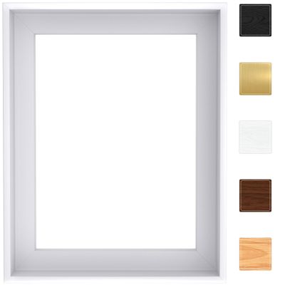 Canvas Floater Frame for Finished Canvas Art, 1.25" Deep Floating Shadow Gap Design, Floating Frame for Canvas Art, Modern Gallery Style Wall Decor, Hardware Included (White, 16x24)