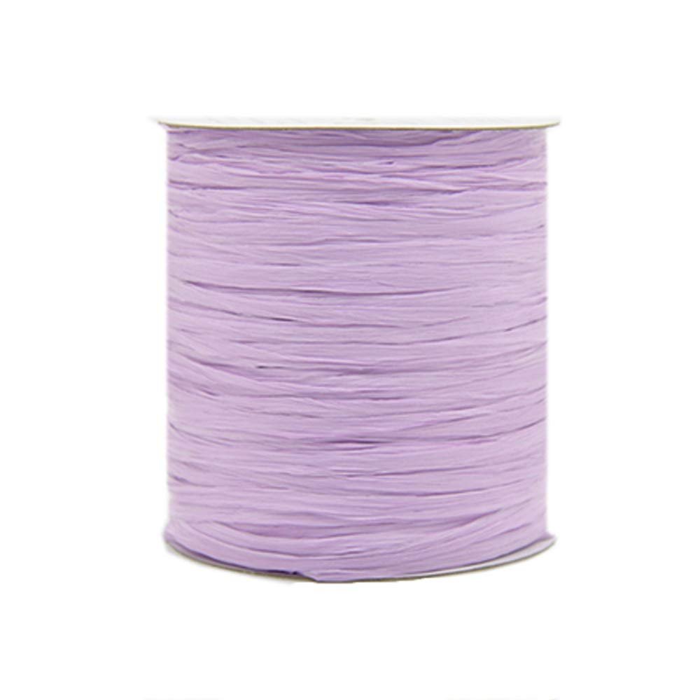 Natural Raffia Straw Yarn Light Purple Raffia Yarn Paper Yarn Ribbon Yarn Paper Raffia Straw Yarn Summer Sun Hat Yarn Crochet and Knit Yarn 250 Meters/273 Yards