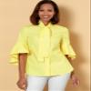 Butterick B6665E5 Easy to Sew Women's Loose Fitting Button-Up Blouse Sewing Patterns Sizes 14-22 view 2