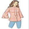 Butterick B6665E5 Easy to Sew Women's Loose Fitting Button-Up Blouse Sewing Patterns Sizes 14-22 view 4