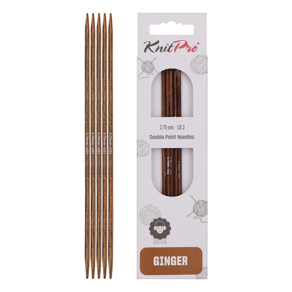 KnitPro Ginger Double Pointed Needles 8" (20cm) | US Size 2 (2.75mm)