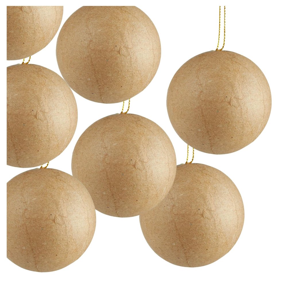 12 Paper Mache Round Ornaments Blank 2-1/2" DIY Craft Balls for Christmas