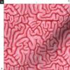 Spoonflower Fabric - Neon Pink Brains Guts Anatomy Brain Zombie Gross Nature Printed on Denim Fabric by The Yard - Bottomweight Apparel Home Decor Upholstery view 3