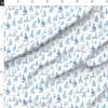 Spoonflower Fabric - Sailboat Chinoiserie Chinese Watercolor Nautical Boats Blue Beach Sea Printed on Denim Fabric by The Yard - Bottomweight Apparel Home Decor Upholstery view 4