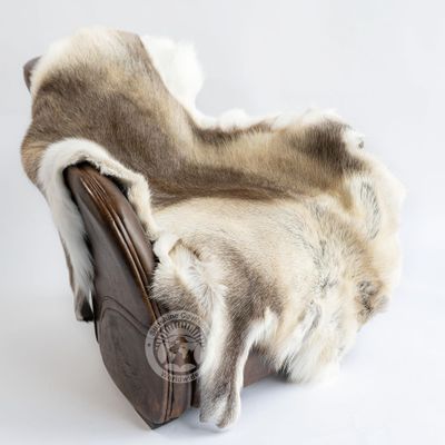 Sunshine Cowhides 100% Genuine Nordic Reindeer Hide Rug - Greyish Animal Skin Rugs for Bedroom, Living Room, Office, & Bathroom, Premium Dcor for Aesthetic Living - XL (3-4 x 4-5.5 ft)