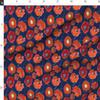 Spoonflower Fabric - Poppy Navy Red Floral Botanical Summer Blue Flower Print Flowers Printed on Denim Fabric by The Yard - Bottomweight Apparel Home Decor Upholstery view 4
