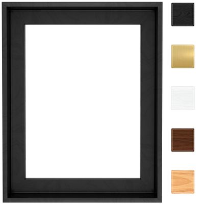 Canvas Floater Frame for Finished Canvas Art, 1.25" Deep Floating Shadow Gap Design, Floating Frame for Canvas Art, Modern Gallery Style Wall Decor, Hardware Included (Black, 16x24)