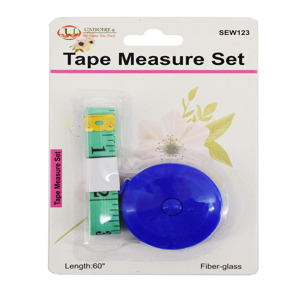 Uniware 2-Piece Tape Measure Set with Soft and Retractable Spring Tape Measure (60-Inch/1.5 Meter), Dual Sided