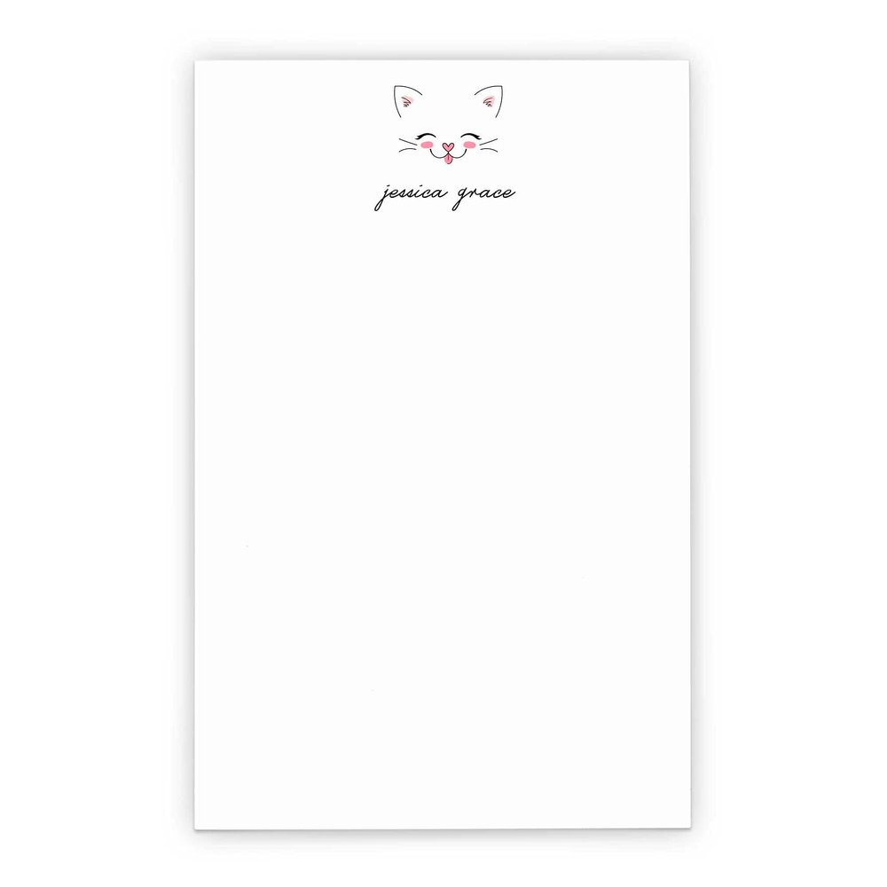Personalized Cat Notepad for Kids, Cat Stationary Paper and Envelopes Set, Cute Letter Writing Paper for Girls, size 5.5in x 8.5in, 50 sheets
