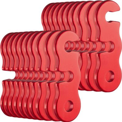 SATINIOR 20 Pieces 20 Pieces Guyline Tensioner Aluminum Alloy Tent Cord Paracord Tensioner Guy Line Rope Adjusters Cord Tighteners for Outdoor Tent Camping Hiking Accessories (Red)