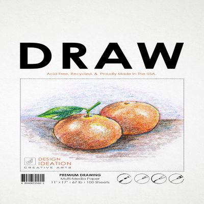 Design Ideation Drawing Paper : Multi-Media. Loose Sheet Pack. (11" x 17") LP-DR. (100 Sheets)