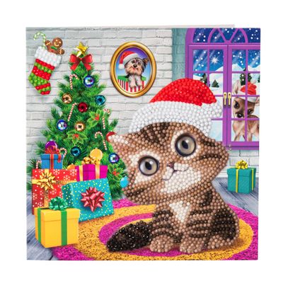 Crystal Art Cozy Kitten: Animal Club International Card Kit 18 x 18 cm